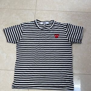 Woman’s PLAY Comme des Garçons Med Striped Short Sleeved Shirt Top